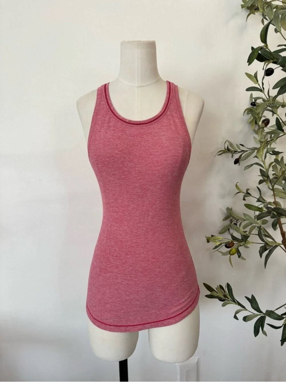 Lululemon Pink Heathered Racerback Tank Top Athletic Yoga Workout Activewear